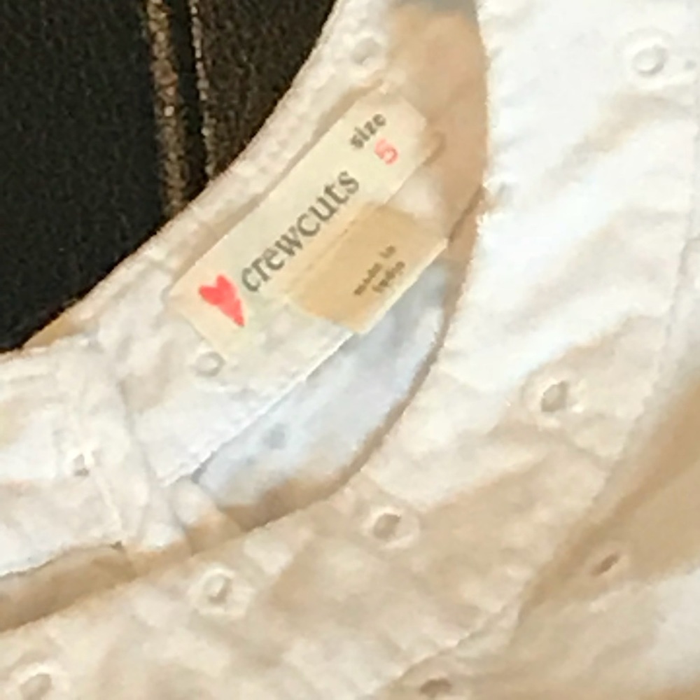 J. Crew Crewcuts Girl’s White Short Sleeve Top - Picture 2 of 8